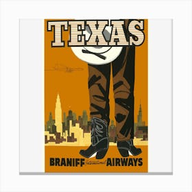 Texas - Branford Airlines Canvas Print