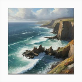 Cliffs Of Ireland paintings art print Canvas Print