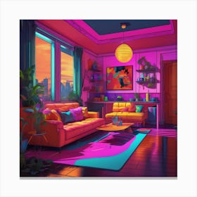 Neon Living Room Canvas Print