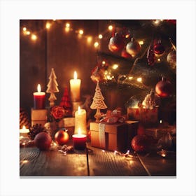 Christmas Tree With Candles 3 Canvas Print