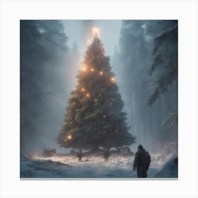 Christmas Tree In The Woods Canvas Print