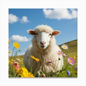 Sheep In A Meadow 3 Canvas Print