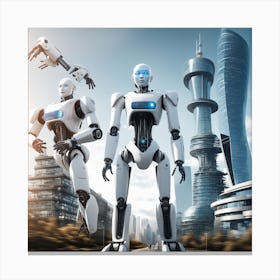 Futuristic Robots 4 Canvas Print