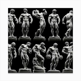 Bodybuilder Statues Canvas Print