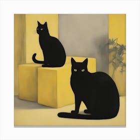 Two Black Cats 2 Canvas Print