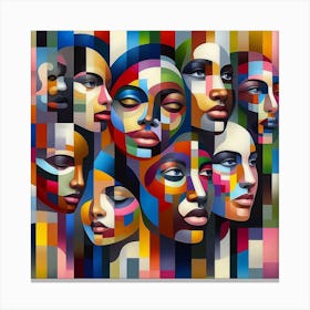 Abstract Of Women'S Faces Canvas Print
