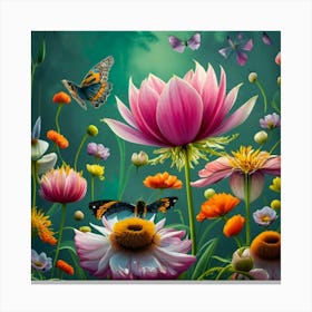 Silent Spring Garden Flowers Art Print 6 Canvas Print