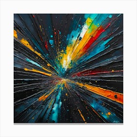 Burst Abstract Paint Vibrant colors Canvas Print