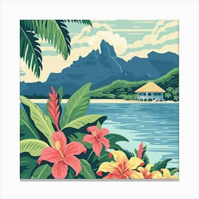 A Tahiti In French Polynesia Vector Design Illus 1720357339 1 Canvas Print