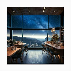 Firefly Futuristic Nordic Coffee Shop With A Cosmic View 97893 (2) Canvas Print