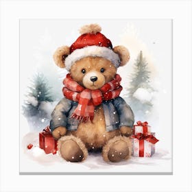Christmas Teddy Bear Canvas Print