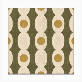 Retro Mod Geo Chain - Muted Olive - Mid Century Modern Canvas Print