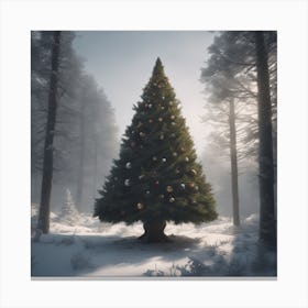 Christmas Tree In The Forest 116 Canvas Print