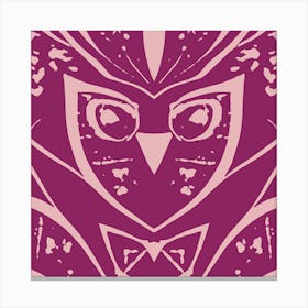 Abstract Owl Two Tone Purple Canvas Print