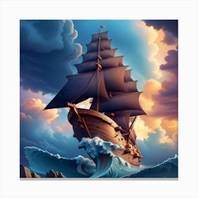 Sailing Ship In The Ocean Canvas Print