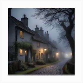 Misty Village Canvas Print