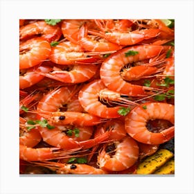 Shrimp On A Plate Canvas Print