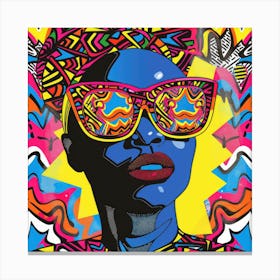 Vibrant Shades Series. Contemporary Pop Art With African Twist, 5 Canvas Print