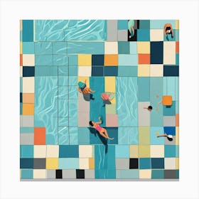 Swimming Art Print (33) Canvas Print