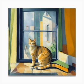 Cat By The Window 6 Canvas Print