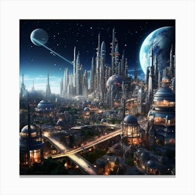 Futuristic City 1 Canvas Print