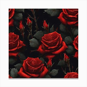 Red Roses Wallpaper Canvas Print