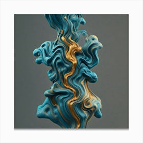 Blue And Gold Swirl Canvas Print