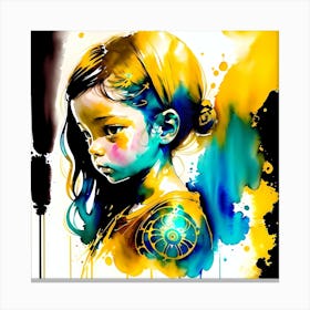 Girl In A Yellow Dress Canvas Print