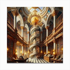 Library Of Books Canvas Print