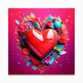 A digital heart Canvas Print