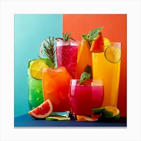 Firefly Bold Geometric Layers For Vibrant Soft Drinks 16104 Canvas Print