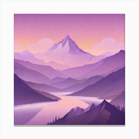 Misty mountains background in purple tone 97 Canvas Print