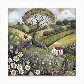 Cottage In The Country Canvas Print