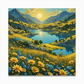 Sunset In The Mountains 10 Canvas Print