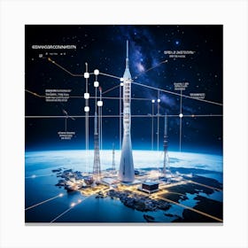 An Abstract Representation Of Britains Telecom Achievements Captured Overseas In Concept Art Its (3) Canvas Print