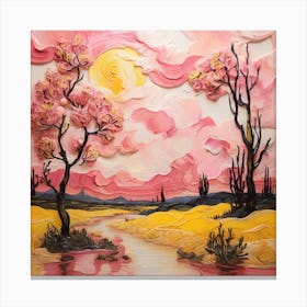 Pink and yellow Canvas Print