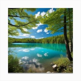 Lake Surrounded By Trees Canvas Print