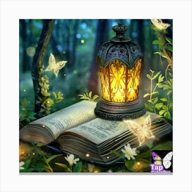 Book In The Forest Canvas Print