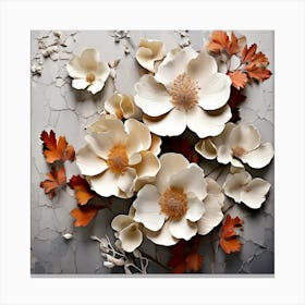 Flowers On A Wall Canvas Print