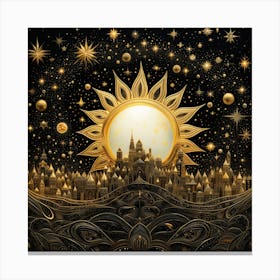 Golden Sun In The Sky Canvas Print