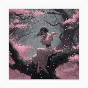 907604 Dryad In The Cherry Blossom Woods 2 Canvas Print