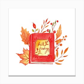 Fall Book Illustration Canvas Print