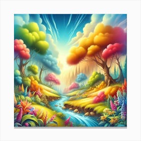 Colorful Fantasy Landscape Canvas Print