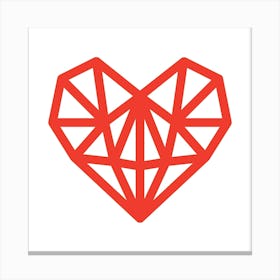 Heart Geometric Abstract Minimalist Simple Red 1 Canvas Print