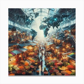 World Food Market Canvas Print