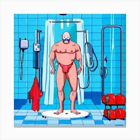 Man In A Shower II - Tom Ghost Canvas Print