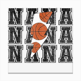 Vintage Basketball Nana Game Day Family Basketball Season Canvas Print