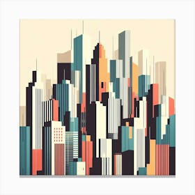 Abstract Geometric Cityscape Canvas Print