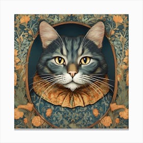 william Morris inspired Cat 1 Canvas Print