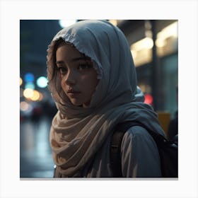 Girl In A Hijab Canvas Print